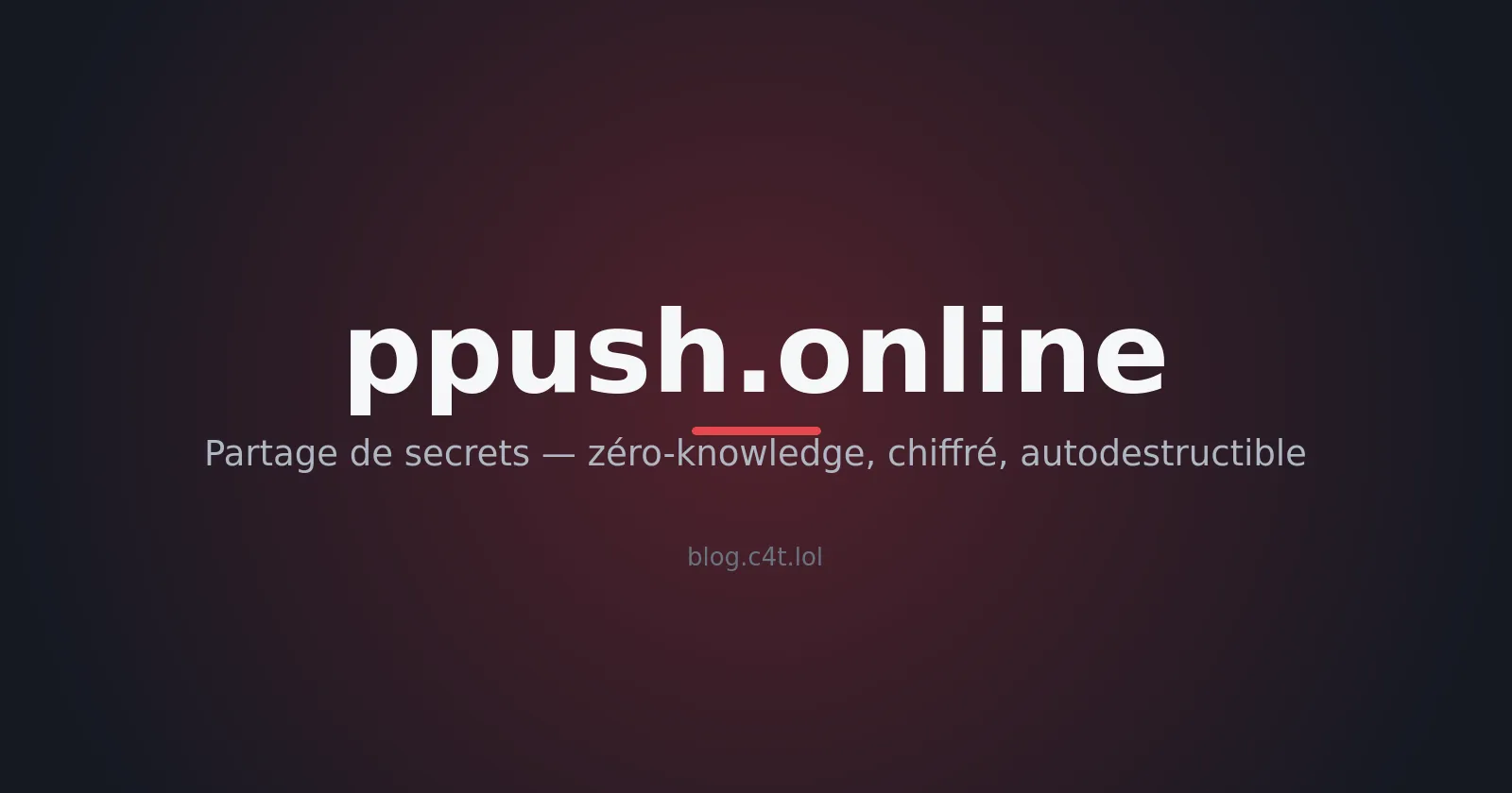 ppush.online — partage de secrets chiffré